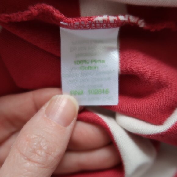 GARNET HILL Girl's XL 12 14 Dress light red White Stripe 100% Pima Peru Cotton - Picture 6 of 6